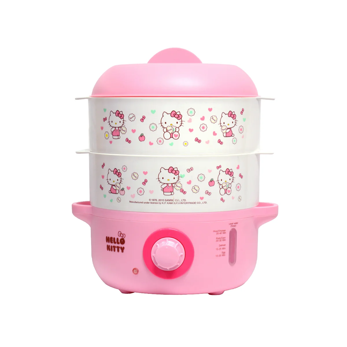 หม้อนึ่งไฟฟ้า 2 ชั้น รุ่น KW-240 ลาย HELLO KITTY สีชมพู