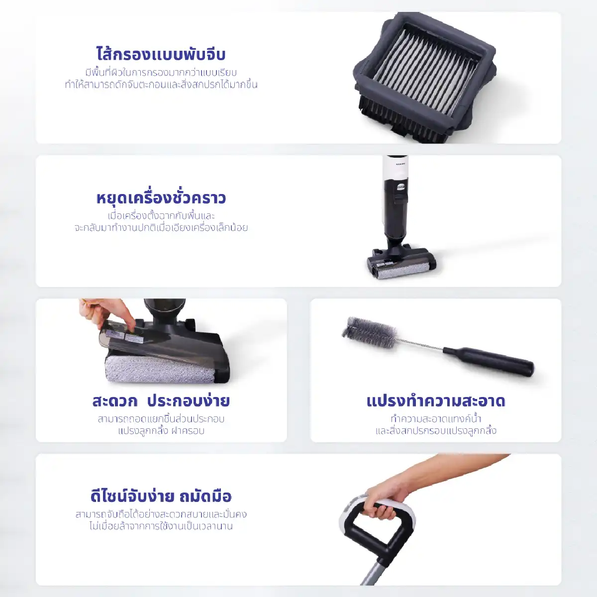เครื่องดูดฝุ่น 2 in 1 ทําความสะอาดเปียกและแห้ง | รุ่น KW-618 - Image 28